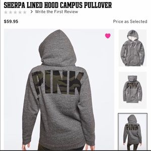 PINK Sherpa lined hoodie